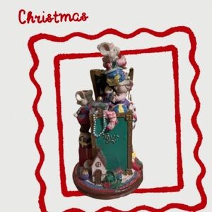 Festive Christmas Figurine with Red and Green Accents